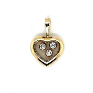 Chopard 18k Yellow Gold Happy Diamond Mini Happy Heart Pendant / Charm